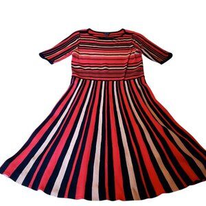 Ann Taylor Striped Flare Sweater Dress